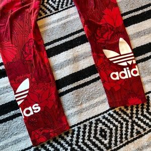 Adidas Originals Red Floral Leggings